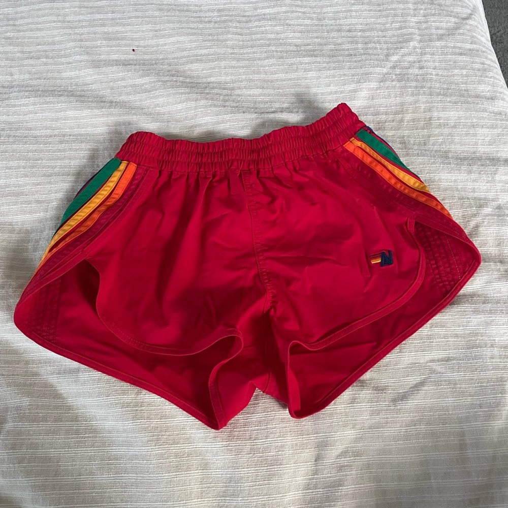 NWOT Aviator Nation 5 stripe rainbow board shorts